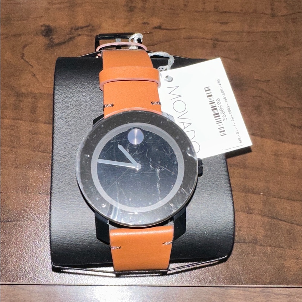 Movado Black and Tan Watch with additional straps brand new